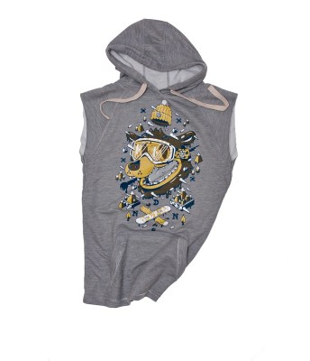 Ice Bear Yellow Oversized Sleeveless Hoodie